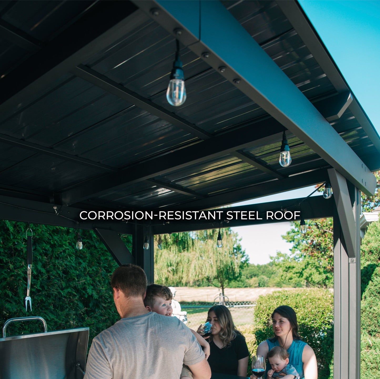 Premium Rockport XL Steel Grill Gazebo