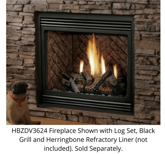 Premium Kingsman 36" Zero Clearance Direct Vent Gas Fireplace - HBZDV3624