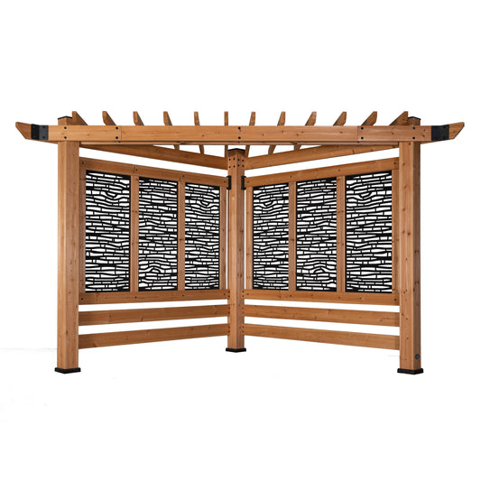 Premium Verona Corner Pergola-Bamboo Panels