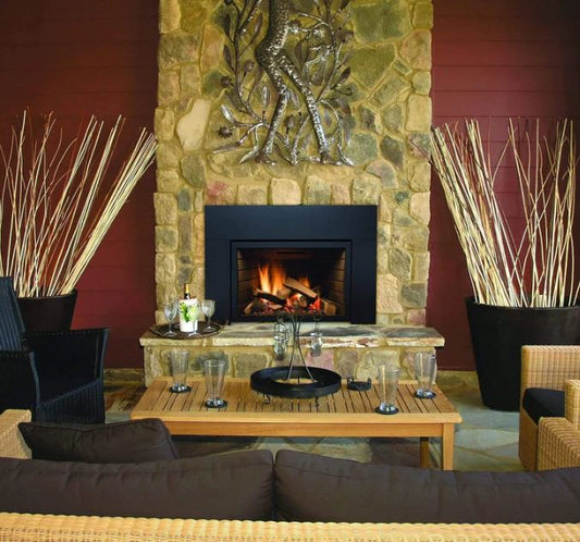 Premium Sierra Flame 30 Abbot Fireplace Insert w/ Black Porcelain Panels