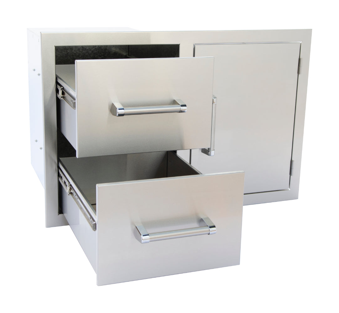 Premium Outdoor Kitchen Stainless Steel Two Drawer/One Door Combo