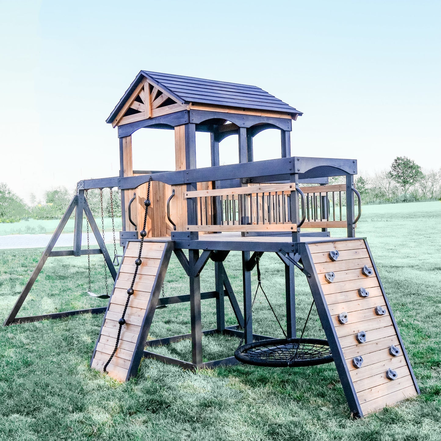 Premium Timber Crossing Swing Set