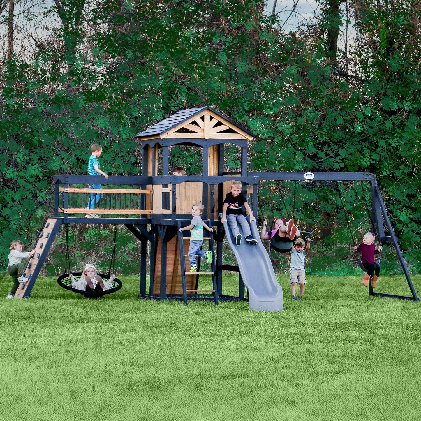 Premium Timber Crossing Swing Set