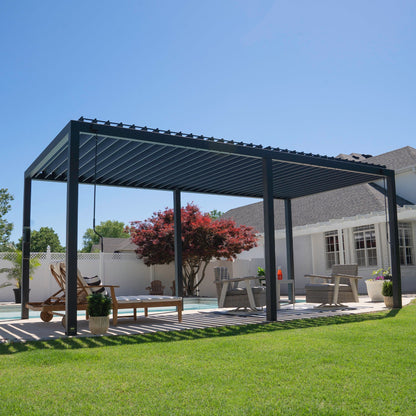 Premium 20x10 Sarasota Steel Louvered Pergola
