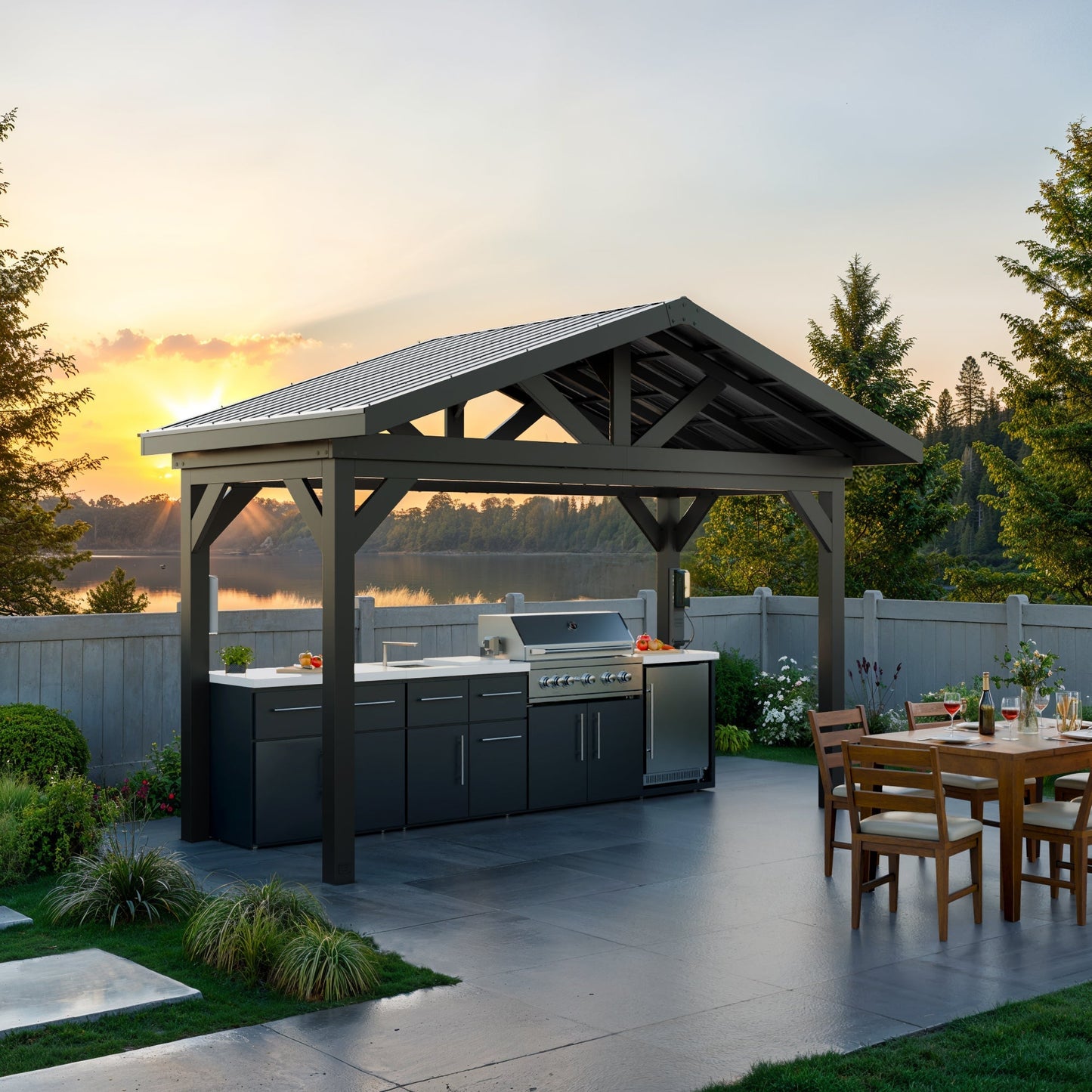Premium Lancaster Linear Outdoor Kitchen