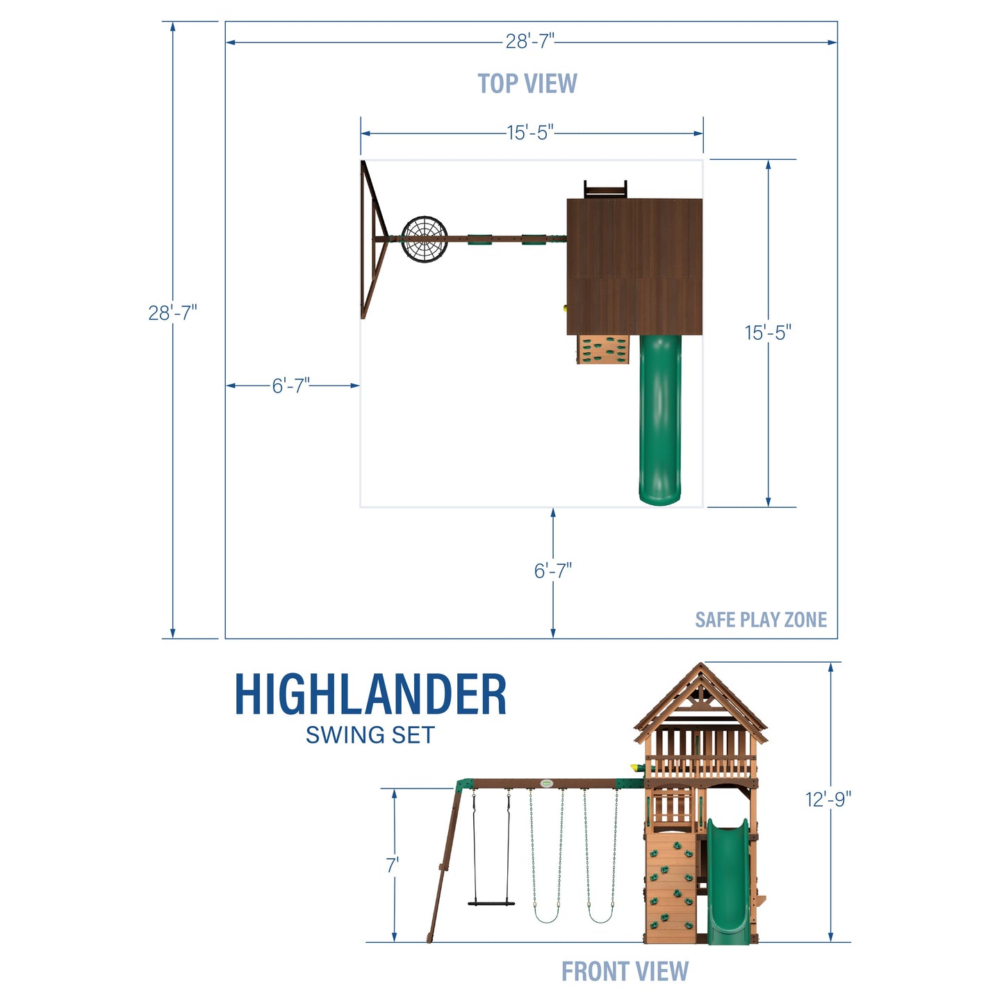 Premium Highlander Swing Set