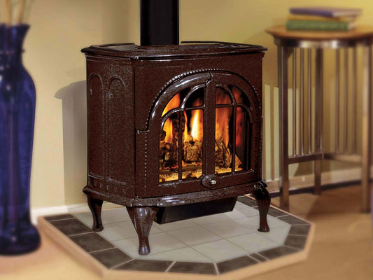 Premium Iron Strike Serefina Cast Iron Direct Vent Gas Stove 28k BTU