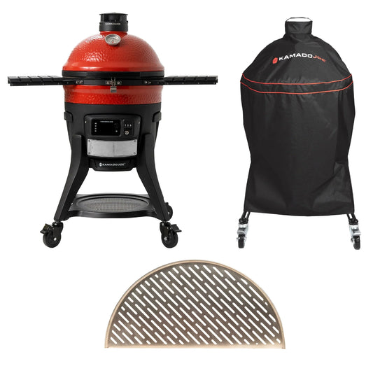 Premium Konnected Joe™ Digital Charcoal Grill and Smoker, Cover, and Grate Bundle