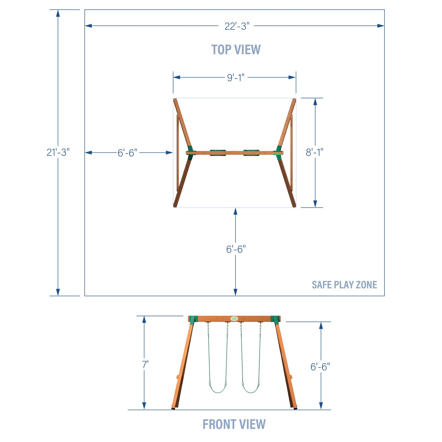 Premium Heavy-Duty Durango Swing Set