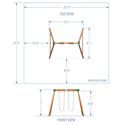 Premium Heavy-Duty Durango Swing Set
