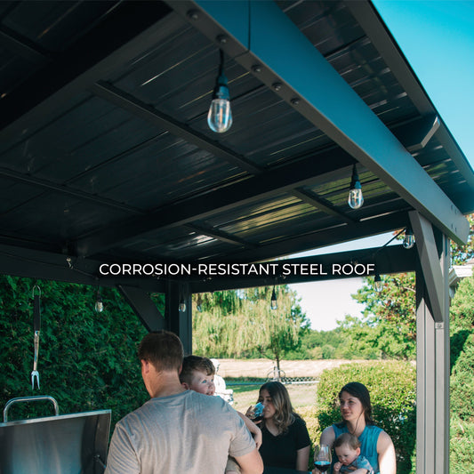 Premium Rockport XL Steel Grill Gazebo