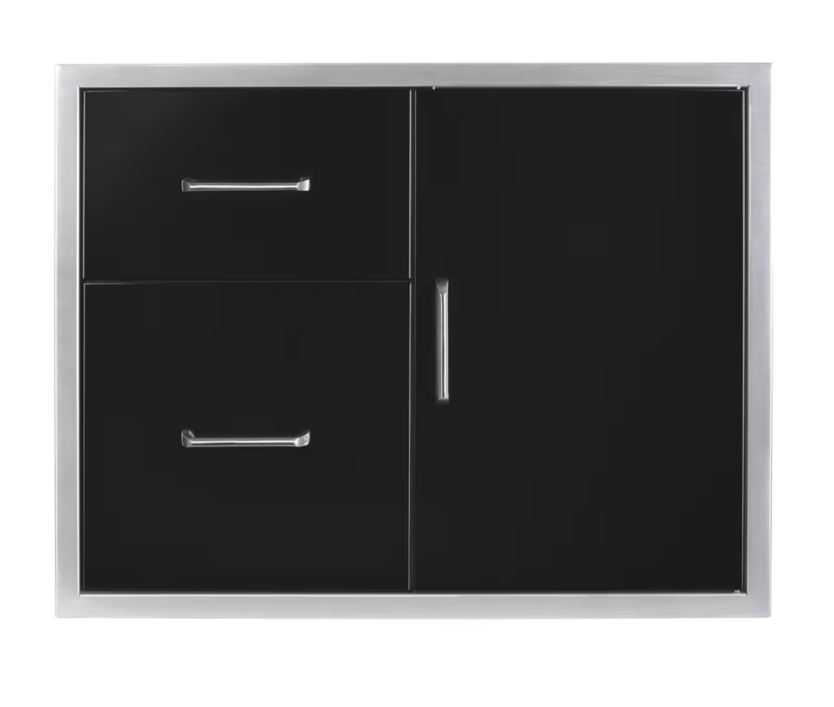 Premium Wildfire Outdoor Living Door/ Drawer Combo 30 x 24 Black - WF-DDWCOMBO3024-BSS