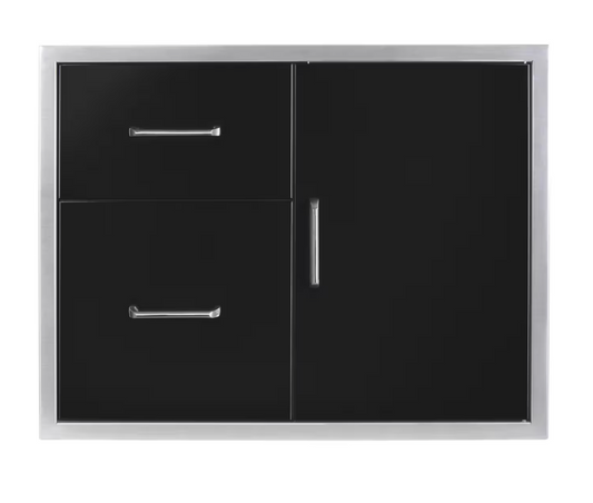 Premium Wildfire Outdoor Living Door/ Drawer Combo 30 x 24 Black - WF-DDWCOMBO3024-BSS