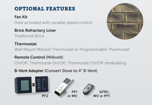 Premium Kingsman 27" Free Standing Direct Vent Gas Stove - FDV350