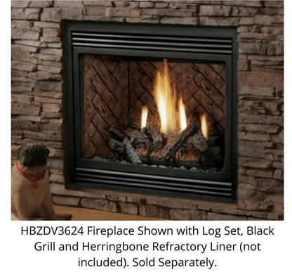 Premium Kingsman 36" Zero Clearance Direct Vent Gas Fireplace - HBZDV3624