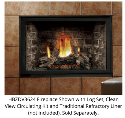 Premium Kingsman 36" Zero Clearance Direct Vent Gas Fireplace - HBZDV3624