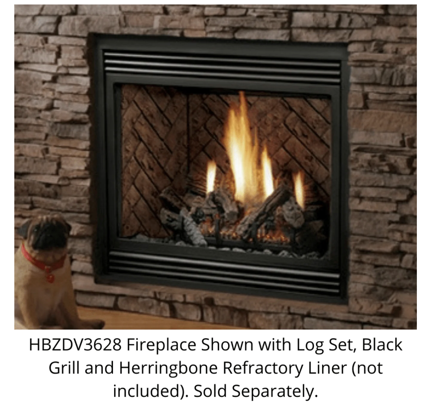 Premium Kingsman 36" Zero Clearance Direct Vent Gas Fireplace - HBZDV3628