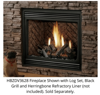 Premium Kingsman 36" Zero Clearance Direct Vent Gas Fireplace - HBZDV3628