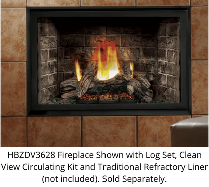 Premium Kingsman 36" Zero Clearance Direct Vent Gas Fireplace - HBZDV3628
