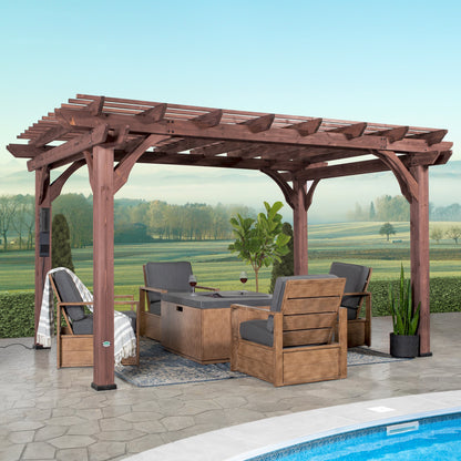 Premium 14x10 Somerville Pergola - Walnut Stain