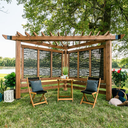 Premium Verona Corner Pergola-Bamboo Panels
