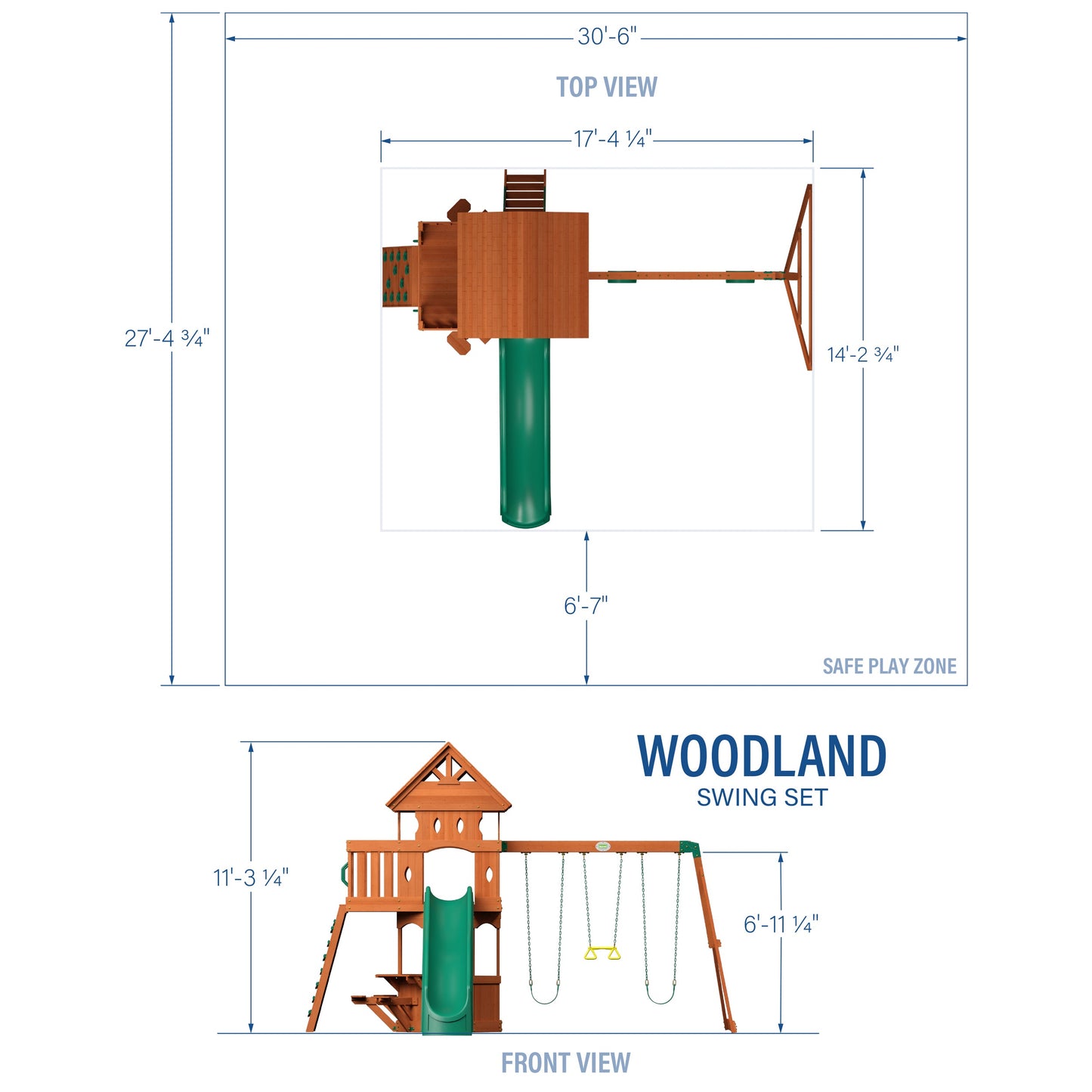 Premium Woodland Swing Set