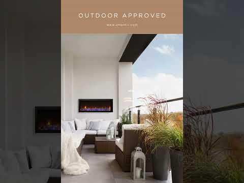 Premium Amantii Symmetry Lumina Electric Fireplace with Real Glass and Oak Log Media Kit