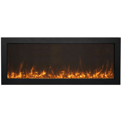 Premium Amantii Panorama Slim and Deep Full View Smart Electric Fireplace with Glass Media Kit