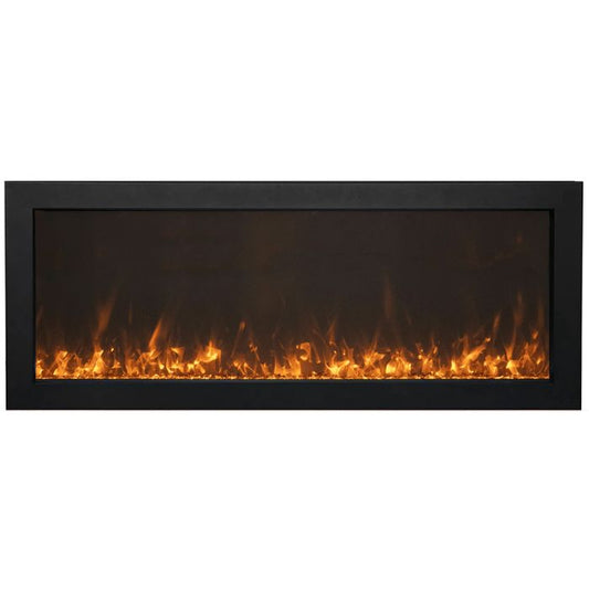Premium Amantii Panorama Slim and Deep Full View Smart Electric Fireplace with Glass Media Kit
