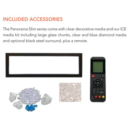 Premium Amantii Panorama Slim and Deep Full View Smart Electric Fireplace with Glass Media Kit