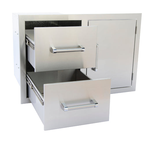 Premium Outdoor Kitchen Stainless Steel Two Drawer/One Door Combo