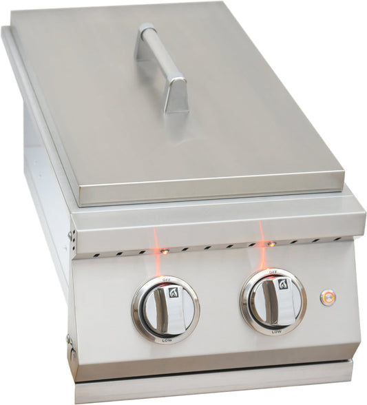 Premium Pro Double Side Burner with removable cover