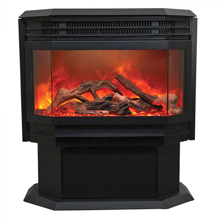 Premium Amantii 26" Electric Freestanding Stove with 10pc Oak Log Media Kit- FS-26-922-LUMINA