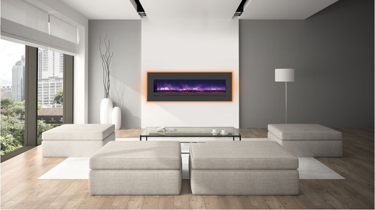 Premium Sierra Flame 60 Wall Mount / Flush Mount with Steel Surround