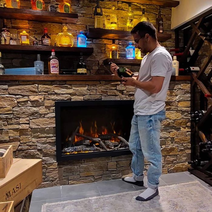 Premium Amantii Traditional Lumina Smart Electric Fireplace/Insert with Oak Log Media Kit