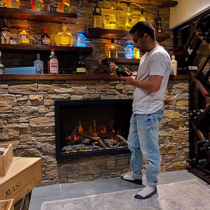 Premium Amantii Traditional Lumina Smart Electric Fireplace/Insert with Oak Log Media Kit