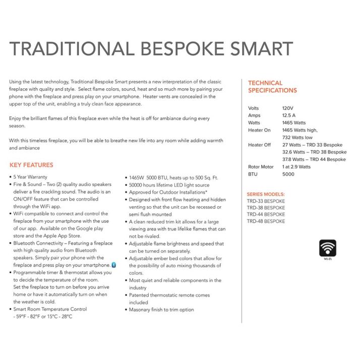 Premium Amantii Traditional Bespoke Electric Fireplace/Insert